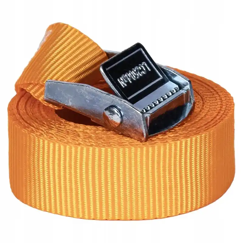 Pas transportowy Z KLAMRĄ 25mm 1,5m 250kg MOCOWANIA BAGAŻ ROWER ZACISKOWY Popularny