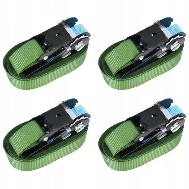 vidaXL Pasy mocujące z napinaczami, 4 szt., 800 daN, 6 m, zielone Wyprzedaż