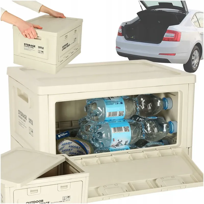 Pudełko campingowe skrzynka organizer do bagażnika skrzynia 25l szare Tylko dziś