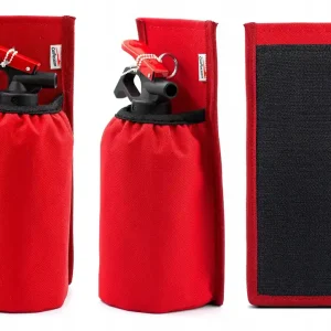 Autentyczny POKROWIEC NA GAŚNICE TORBA ETUI UCHWYT NA RZEP czerwony Gaśnica