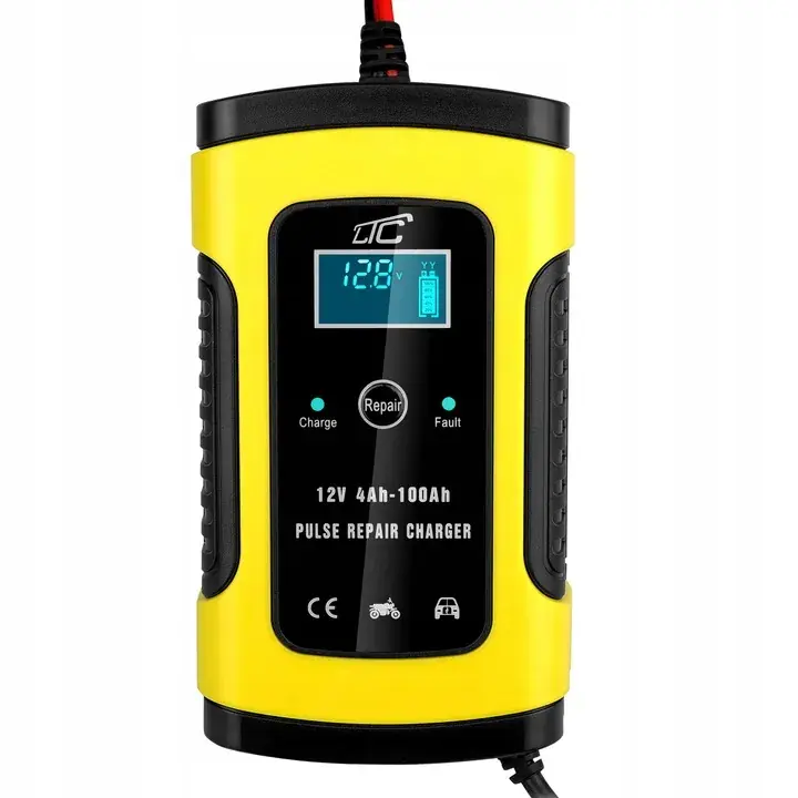 Autentyczny MOCNY PROSTOWNIK AUTOMATYCZNY SAMOCHODOWY LCD 100Ah LCD 12V 6A