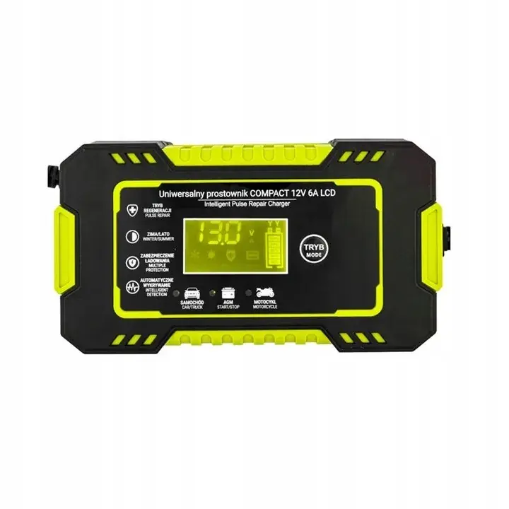 AUTOMATYCZNY PROSTOWNIK DO AKUMULATORÓW INTELIGENTNY FUNKCJA NAPRAWY 12V 6A Oryginalny