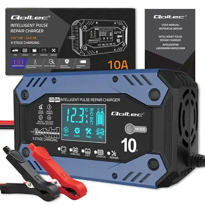 Darmowa dostawa Prostownik ładowarka do akumulatorów LIFEPO4 z funkcją naprawy 12-24V 10A