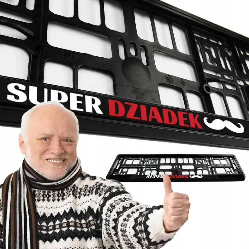 2 ŻELOWE RAMKI na tablice rejestracyjne oryginalny PREZENT na DZIEŃ DZIADKA Najlepsza cena