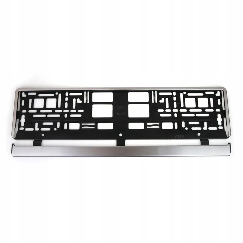 Ramka tablicy rejestracyjnej srebrna szczotkowana AMIO-01646 Oferta limitowana