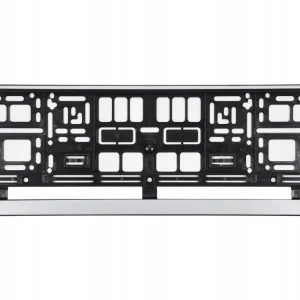 RAMKA POD TABLICĘ REJESTRACYJNĄ SREBRNA BEZ WIERCENIA MONTAŻ VOREL Premium