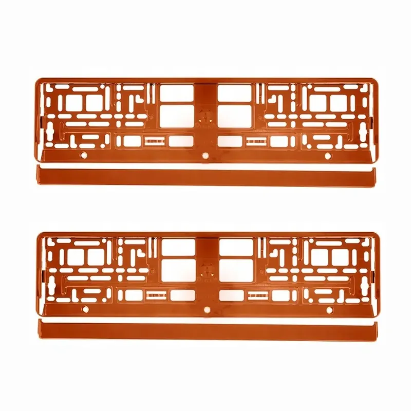 Ramka pod tablicę rejestracyjną pomarańczowa metalizowana zestaw ramek 2szt Premium
