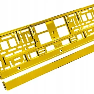 Autentyczny RAMKA NA TABLICĘ REJESTRACYJNĄ METALIZOWANA ZŁOTA E6D66