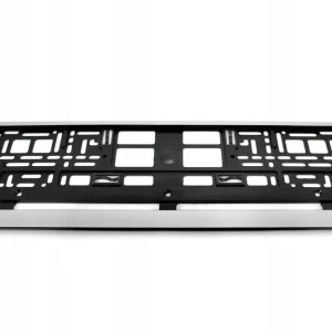 Autentyczny Ramka tablicy rejestracyjnej srebrna elastyczna AMIO-01163