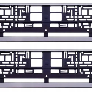 Niska cena MAT 2szt Ramka na tablicę rejestracyjną srebrna P9