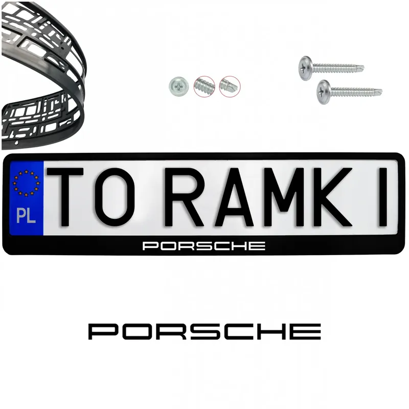 Tylko dziś Ramki ramka tablic PORSCHE 1 szt. napis pod tablice rejestracyjne