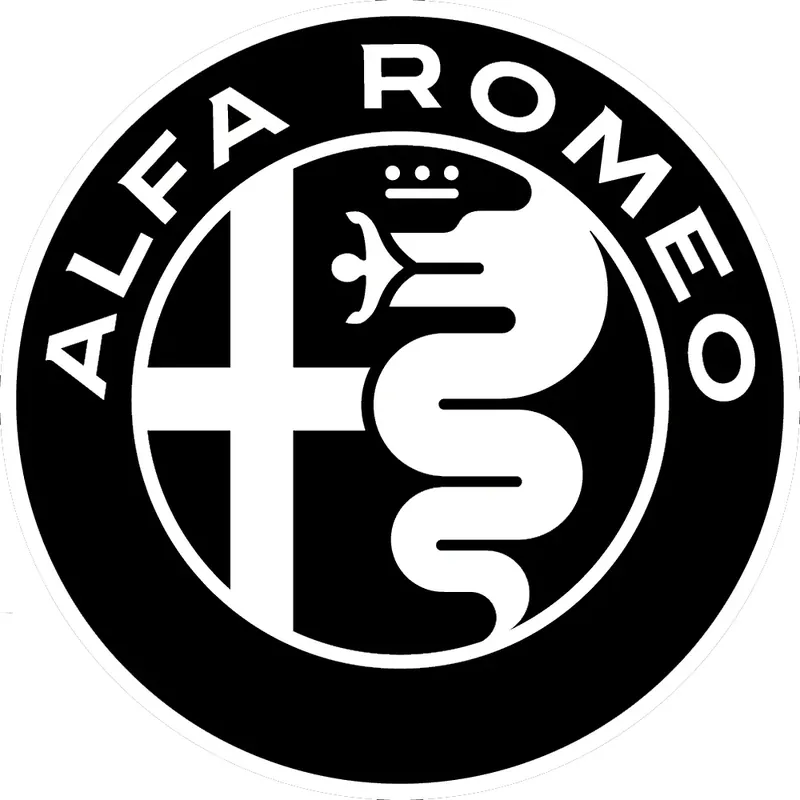 ALFA ROMEO logo pełna wlepa naklejka kolory kolor: Czarny, rozmiar w cm: 20 Oryginalny