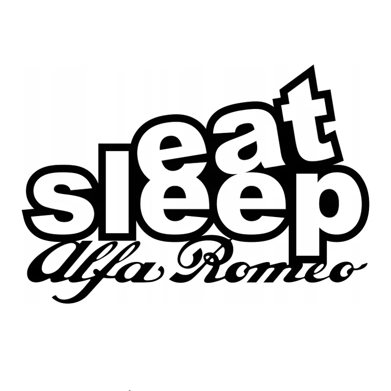Tani ALFA ROMEO wlepa naklejka eat sleep kolory kolor: Czarny, rozmiar w cm: 10X