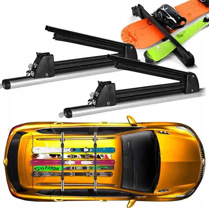 Premium BAGAŻNIK NA 5 PAR NART 4 DESKI UCHWYT NARCIARSKI SNOWBOARDOWY NA DACH AUTA