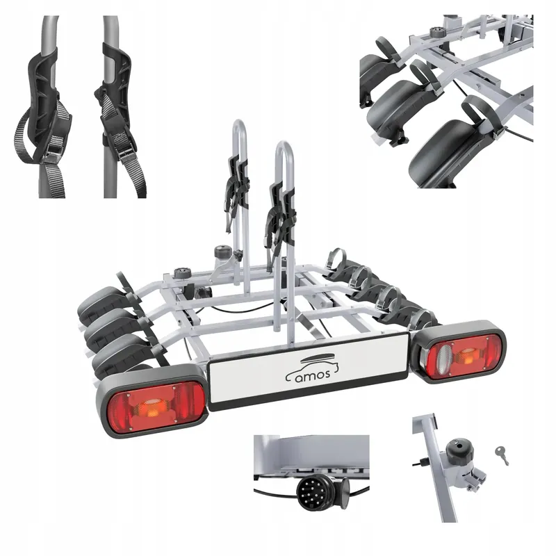 Tylko dziś Bagażnik uchwyt rowerowy platforma na hak AMOS Tytan 4 ROWERY UCHYLANY 75kg