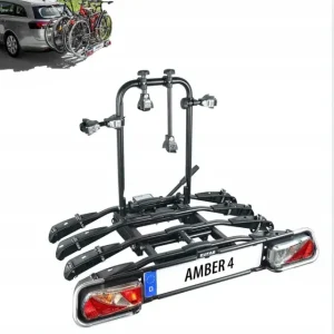 Eufab Bagażnik Rowerowy na Hak 4 Rowery Stalowy Udźwig 60kg Tylko dziś