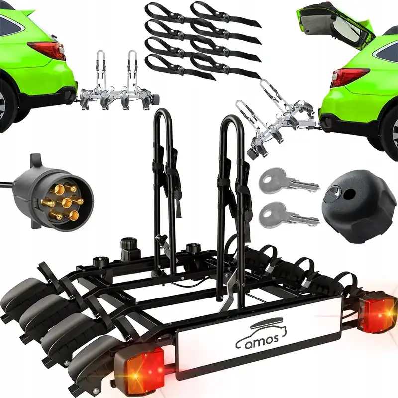 Ostatnia szansa ZAMYKANY BAGAŻNIK PLATFORMA UCHWYT ROWEROWY NA HAK 4 ROWERY DO 75kg UCHYŁ