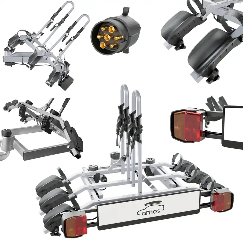 Zamów teraz BAGAŻNIK ROWEROWY NA HAK AMOS TYTAN PLUS 3 ROWERY UCHYLANY ZAMYKANY 7 PIN