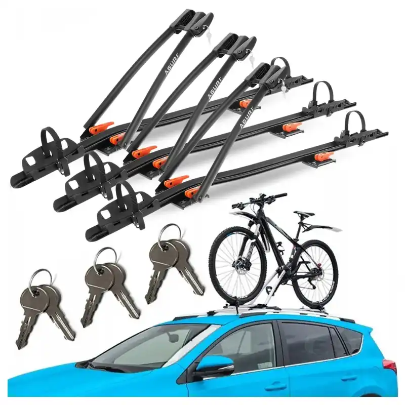 3x Uchwyt bagażnik rowerowy na dach AGURI ACUDA III 3 ZAMYKANY KLUCZYK TUV Oferta limitowana