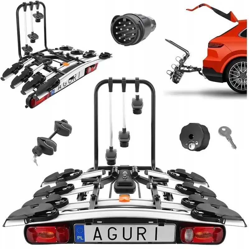 BAGAŻNIK ROWEROWY hak AGURI Active Bike 4 rowery Nowość