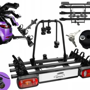 BAGAŻNIK ROWEROWY NA HAK PLATFORMA ROWEROWA DO 75kg 13PIN UCHYLANY ZAMYKANY Autentyczny