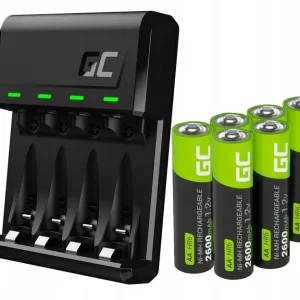 ŁADOWARKA AKUMULATORKÓW BATERII AAA AA + 6x AKUMULATORKI 2600mAh AA R6 Nowość
