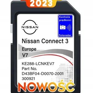 Zwrot pieniędzy Nissan Connect 3 Europa 2023 Karta SD QASHQAI