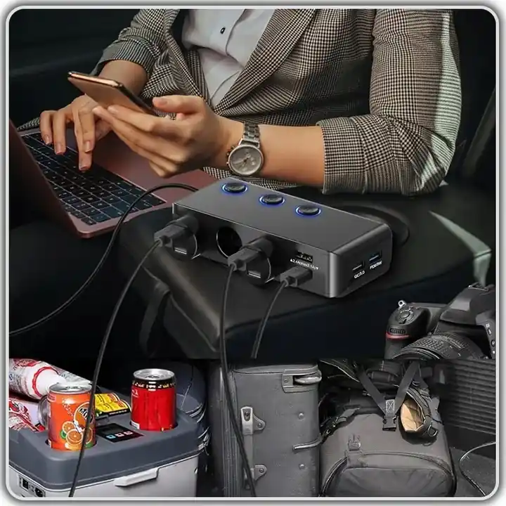 Zwrot pieniędzy ROZDZIELACZ ROZGAŁĘŹNIK GNIAZDA ZAPALNICZKI 12-24V 4 x USB ŁADOWARKA