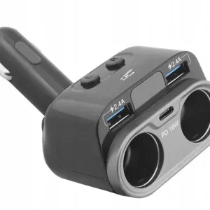 Wyprzedaż ŁADOWARKA USB SAMOCHODOWA DZIELNIK GNIAZDA B8I