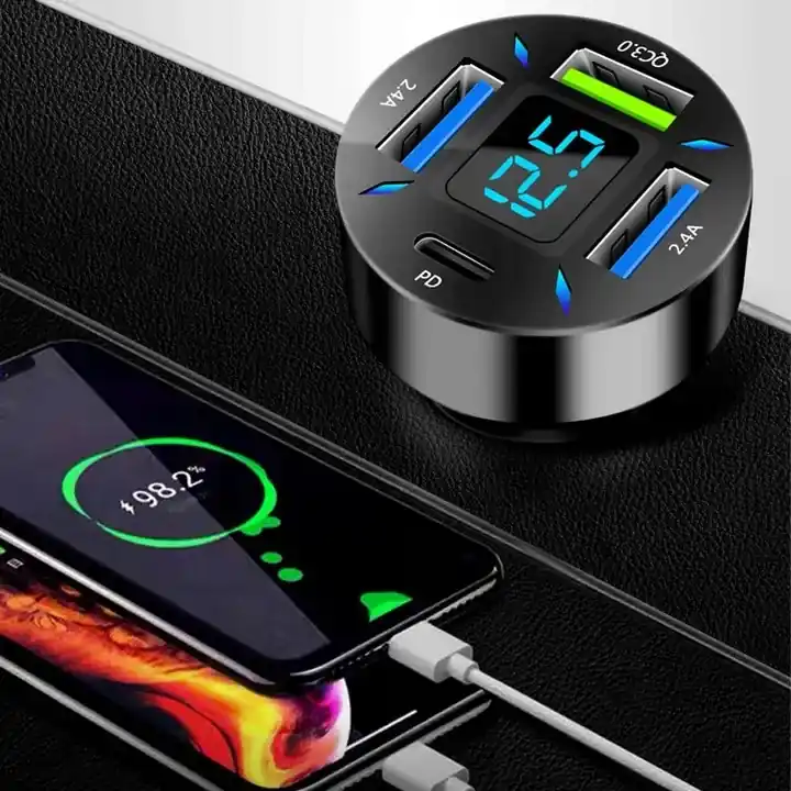 Bezpieczna płatność ŁADOWARKA SAMOCHODOWA DO AUTA 3x USB QC USB-C 66W MOCNA SZYBKIE ŁADOWANIE