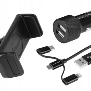 Premium ZESTAW PODRÓŻNY: ŁADOWARKA 2XUSB3.1A+KABEL+UCHWYT