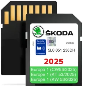 Popularny MAPA KARTA SKODA MIB2 2025 EUROPA SUPERB OCTAVIA FABIA KODIAQ RADARY
