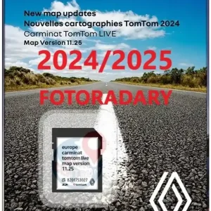 Nowa mapa radary Renault TomTom Carminat LIVE 11.25 2024/2025 (karta SD) Kup teraz