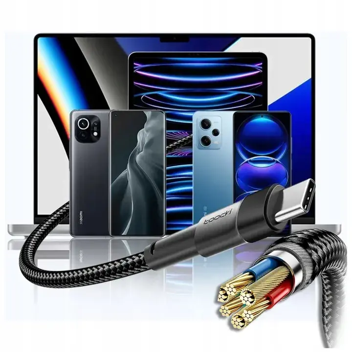 2x Szybki Kabel USB typ C 100W 2M Szybka Ładowarka Mocny ZESTAW Nowość