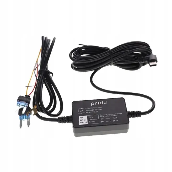 Bezpieczna płatność Adapter zasilania do wideorejestratora Prido HK2 Hardwire Kit USB-C