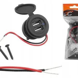 Premium Ładowarka samoch uniwersalna do montażu 2xUSB 4,8A