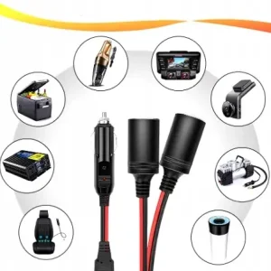 Zamów teraz Gniazdo zapalniczki podwójne rozgałęziacz do samochodu auta kampera 12V 24V