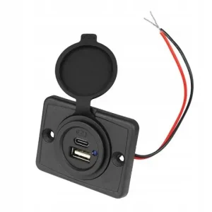 Wysoka jakość LXG533 Ładowarka USB-C + USB-A gniazdo montażowe do samochodu jachtu kamper