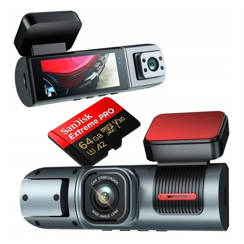 2 x Kamera samochodowa video rejestrator 2.5 K GPS mini WiFi 1080p FHD 64GB Niska cena