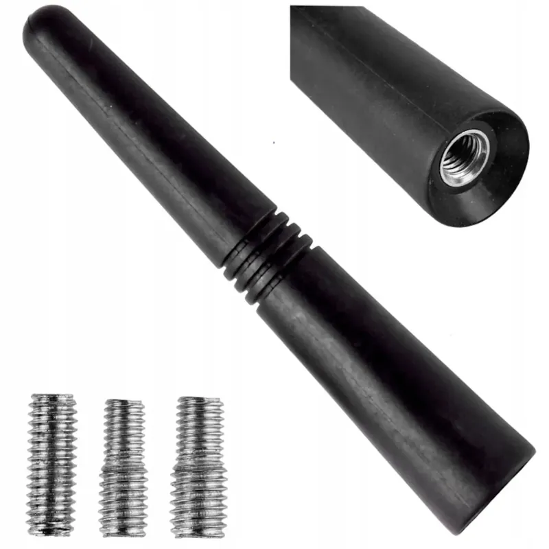Tylko dziś ANTENA SAMOCHODOWA MASZT BAT ANTENOWY 9CM ADAPTERY 5 6 7CM UNI CZARNA