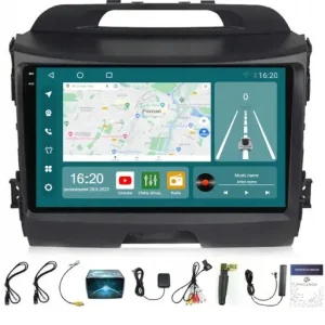 RADIO GPS ANDROID KIA SPORTAGE 2010-2015 CARPLAY WIFI USB 256GB MODEM SIM Nowość
