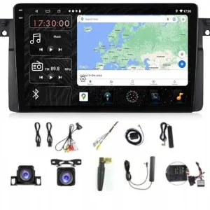 Bezpieczna płatność RADIO NAWIGACJA CARPLAY GPS ANDROID BT BMW E46 1998-2005 4GB 64GB SIM