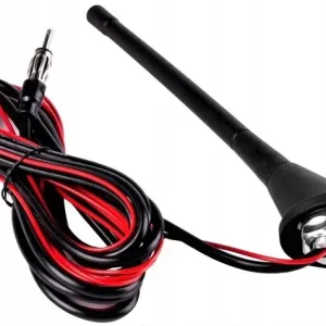 Oferta ANTENA SAMOCHODOWA RADIO BAT MASZT 18cm ZE WZMACNIACZEM OKABLOWANIE 3m