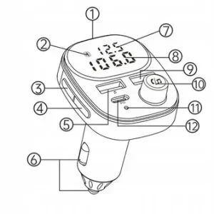 Tani TRANSMITER BLUETOOTH FM SAMOCHODOWY SZYBKA ŁADOWARKA USB USB-C AUX