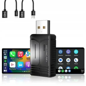 HEYINCAR 2 w 1 Bezprzewodowy adapter samochodowy Apple Carplay Android dla Oferta