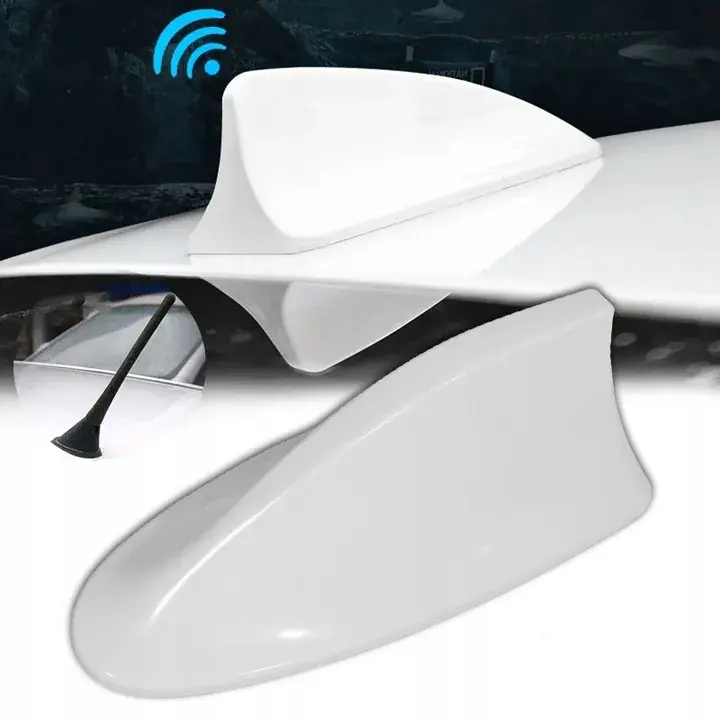 ANTENA SAMOCHODOWA PŁETWA REKINA NA DACH BIAŁA MOCNA Tani