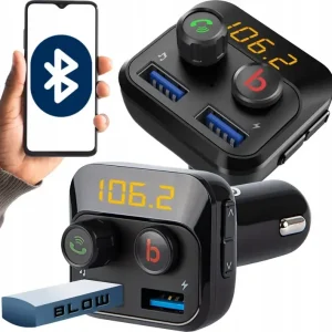 Zwrot pieniędzy TRANSMITER BLUETOOTH FM SAMOCHODOWY ŁADOWARKA MOCNY BASS FM 2xUSB SD 12-24V