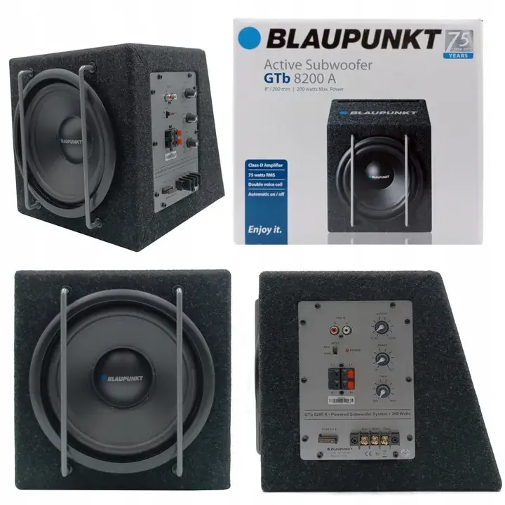 Tylko dziś Blaupunkt GTb8200A SUBWOOFER AKTYWNY BASSREFLEX SKRZYNKA GŁOŚNIK 20cm 200W
