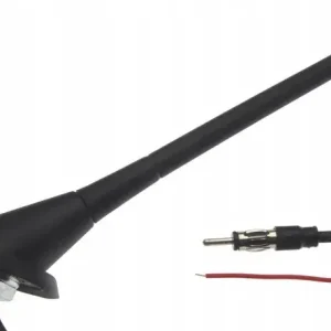 Krótka antena dachowa samochodowa 18cm AM FM + wzmacniacz kabel 300cm Oryginalny