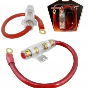 Kup teraz OPRAWA Z KABLEM + BEZPIECZNIK 80A CAR AUDIO DO WZMACNIACZA TUBY